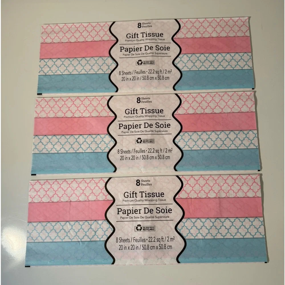 24 Sheets - Gift Tissue - NWT - Premium Quality Wrapping Tissue Paper - 20 x 20